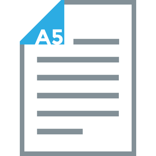 A5, document, page, paper, paper size, print, sheet icon